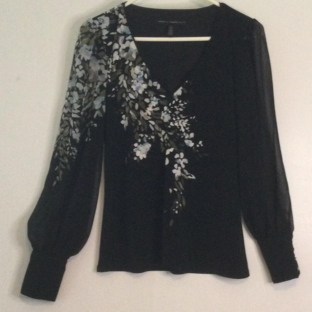 Elegant Black Floral Women's Top